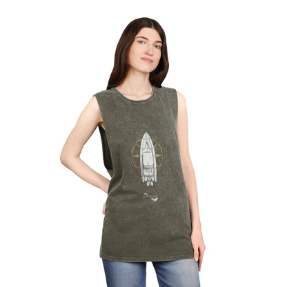 Airship Compass Tank Top — Stonewash Sleeveless Shirt