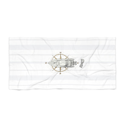 Nautical Compass Airship - XL Beach Towel