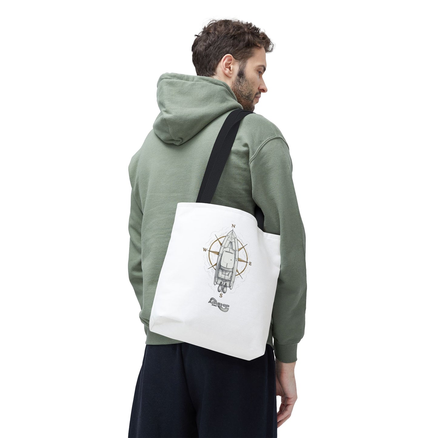 Nautical Compass Airship Tote Bag