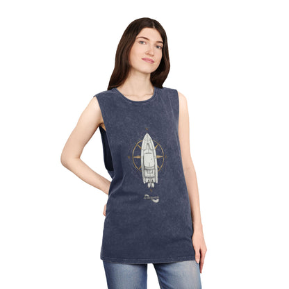 Airship Compass Tank Top — Stonewash Sleeveless Shirt