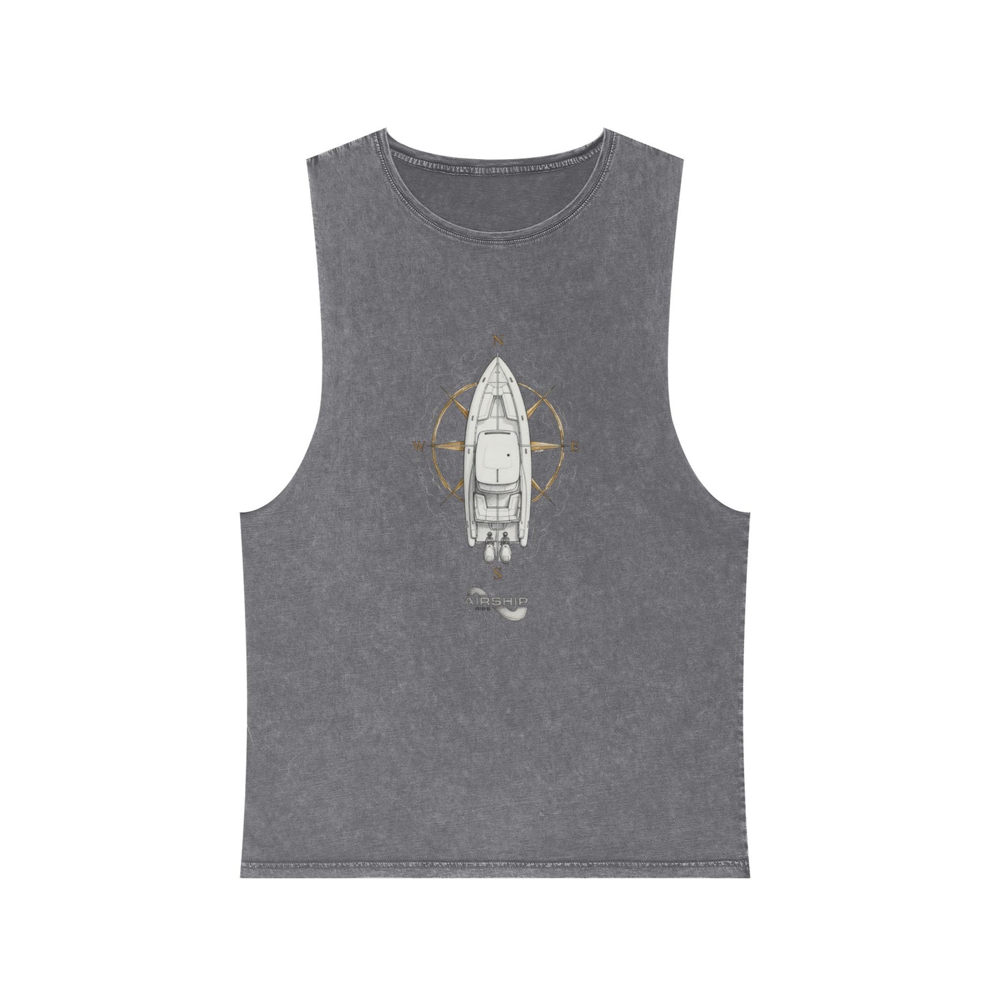 Airship Compass Tank Top — Stonewash Sleeveless Shirt