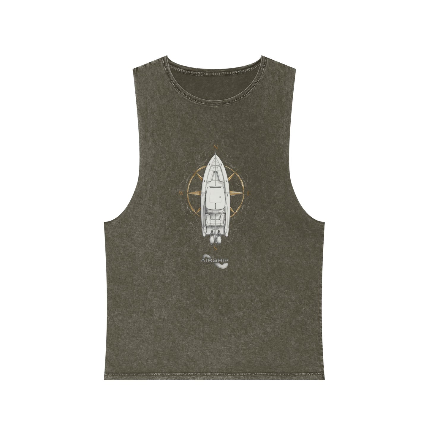 Airship Compass Tank Top — Stonewash Sleeveless Shirt