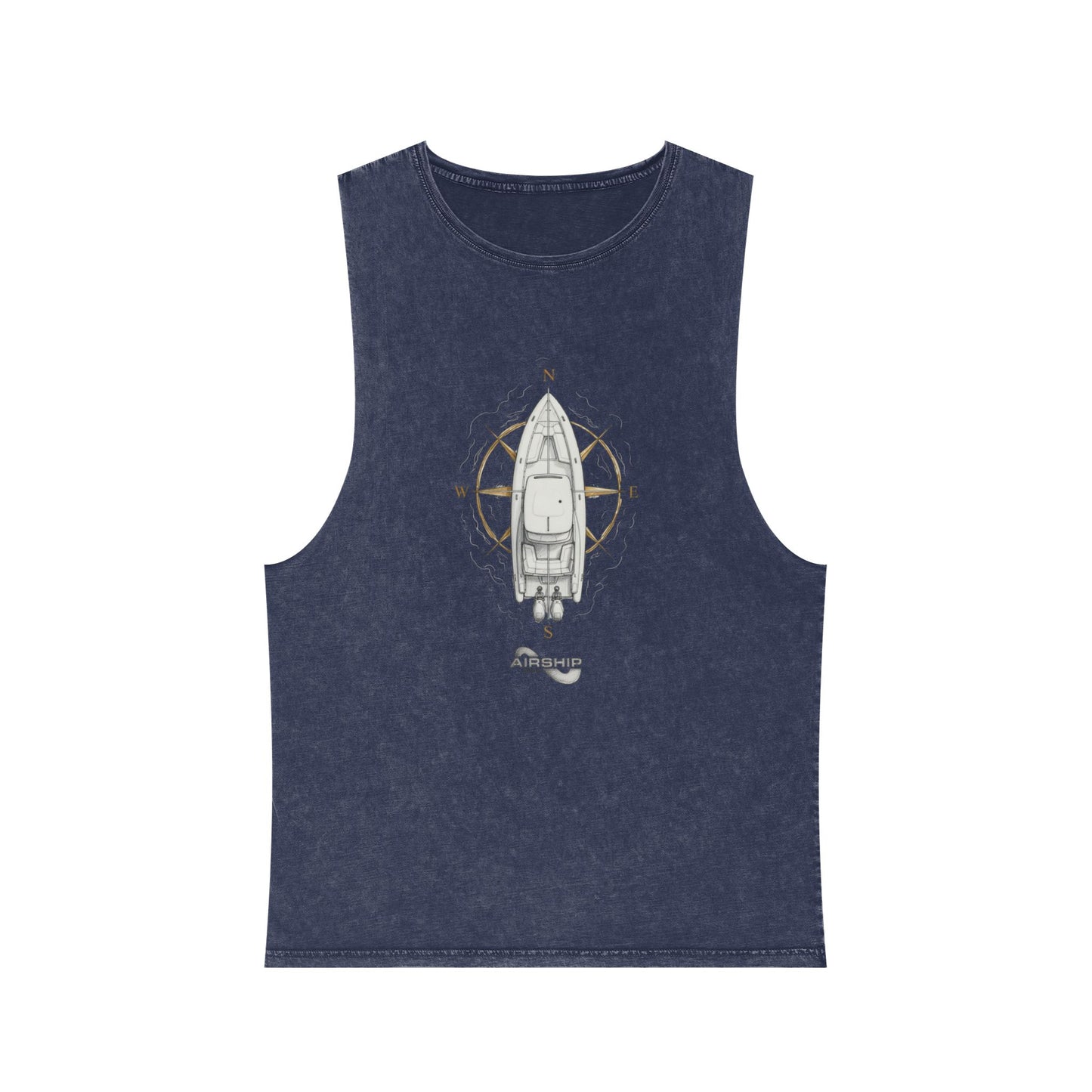 Airship Compass Tank Top — Stonewash Sleeveless Shirt