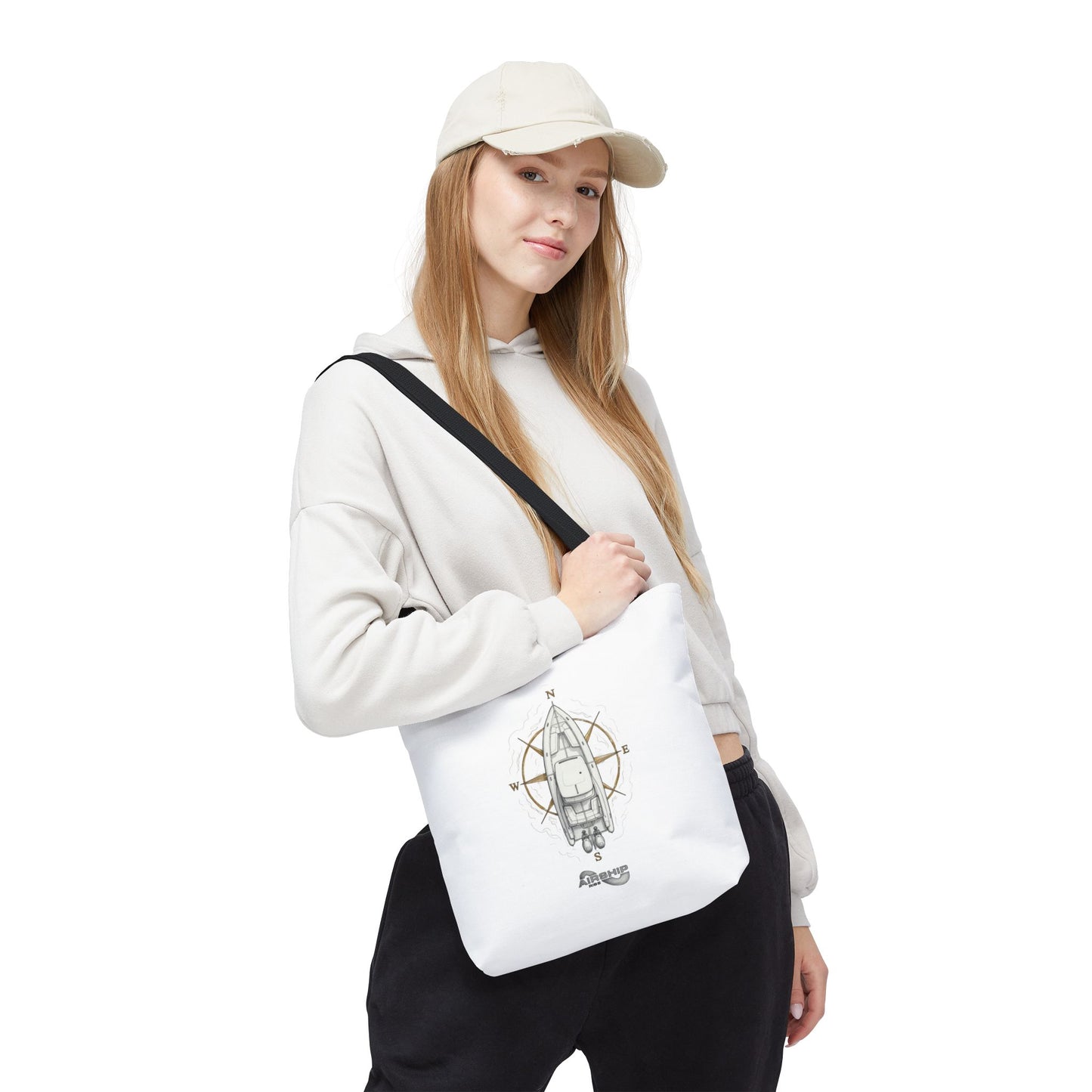 Nautical Compass Airship Tote Bag