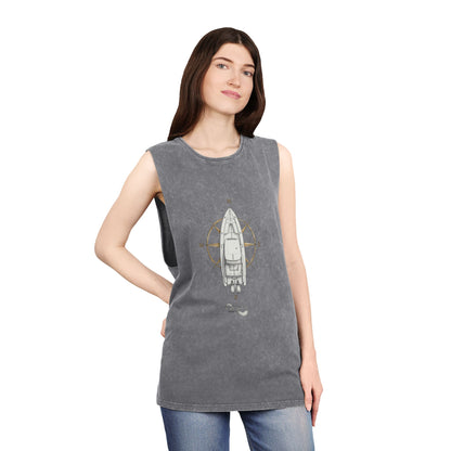 Airship Compass Tank Top — Stonewash Sleeveless Shirt