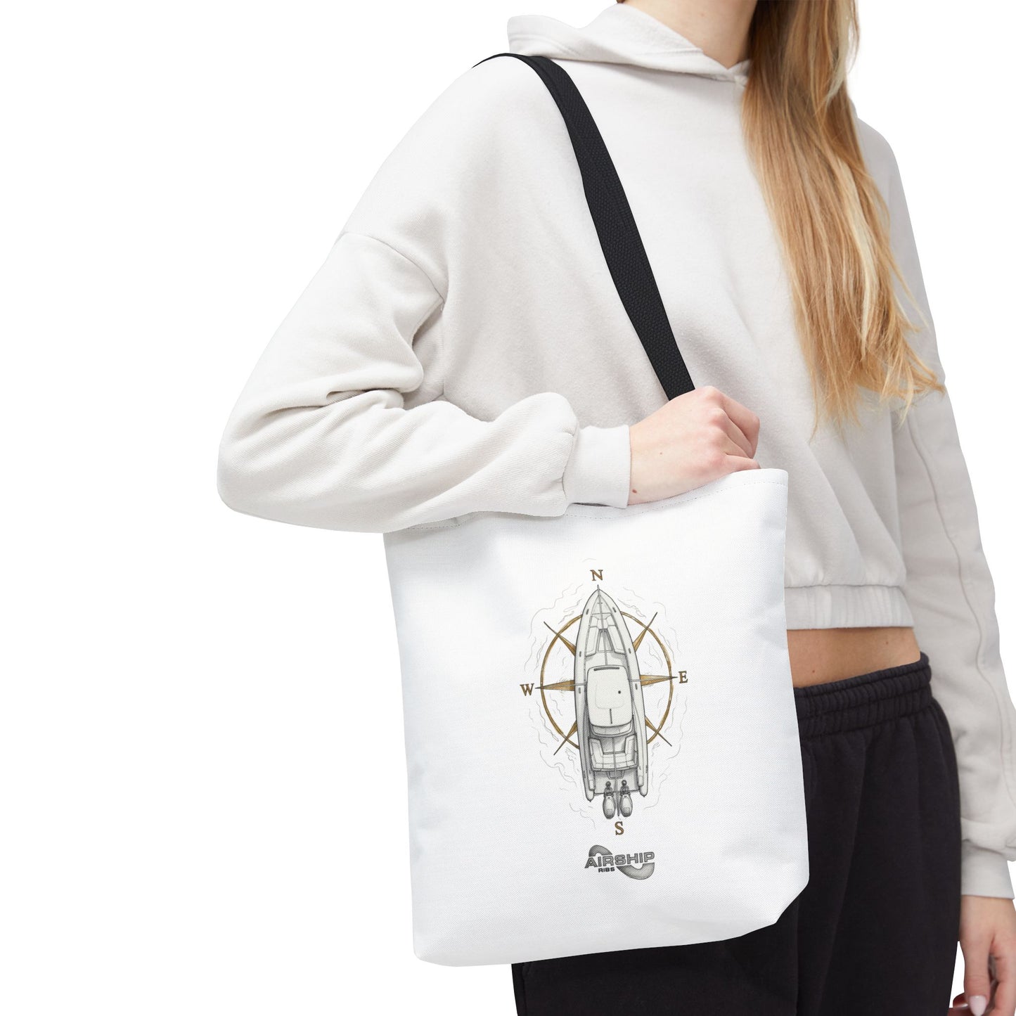 Nautical Compass Airship Tote Bag